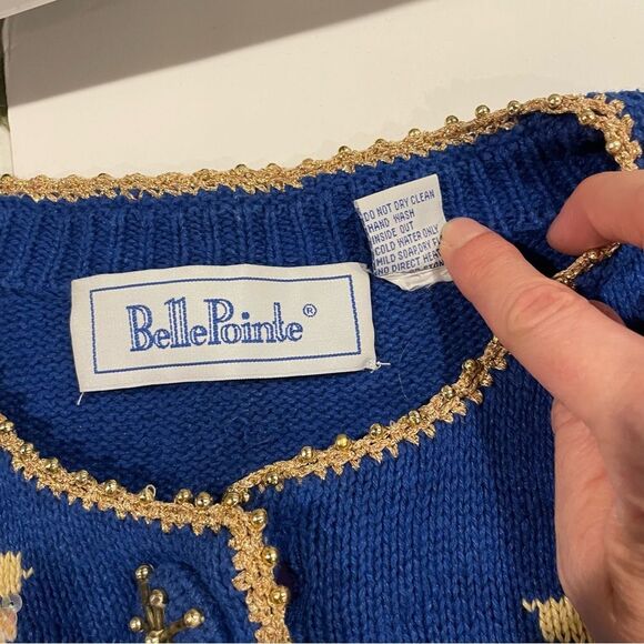 Vintage 90s-80s blue angels 💙 holiday ugly sweater contest winner 🏆 Christmas - Picture 5 of 10